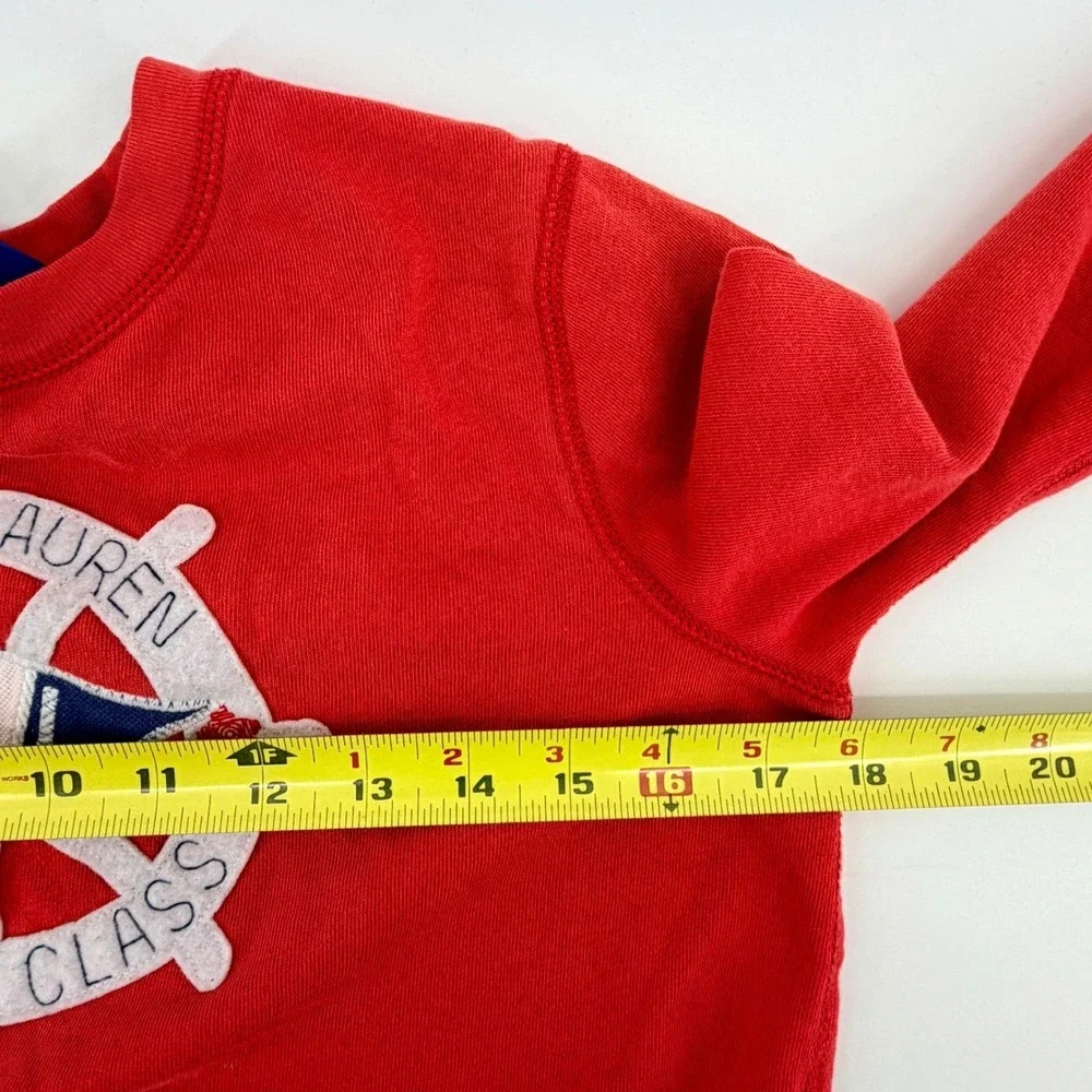 Kids Ralph Lauren Red‎ Crewneck Sweatshirt Nautical RL Cruising Class L 12-14
